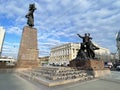 Vladivostok, Russia, October, 18, 2022. Memorial to the Fighters for the power of the Soviets in the Far East 1917-1922 in the cen