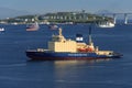 Vladivostok, Russia - September 17, 2019: Icebreaker `Kapitan Khlebnikov` on a raid in the port of Vladivostok.