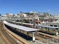 Vladivostok, Russia, September, 02, 2023. Platforms at the Vladivostok railway station in autumn