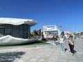 Vladivostok, Russia, September, 15, 2023. Shell-shaped pavilion at the Far East Street exhibition