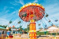 Swing carousel at amusement park in Vladivostok, Russia