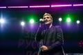 VLADIVOSTOK, SEPTEMBER 4: Dima Bilan, popular russian singer and the Eurovision Song Contest 2008 winner, performs at the Eastern Royalty Free Stock Photo