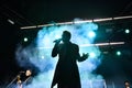 VLADIVOSTOK, SEPTEMBER 4: Dima Bilan, popular russian singer and the Eurovision Song Contest 2008 winner, performs at the Eastern Royalty Free Stock Photo