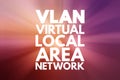 VLAN - Virtual Local Area Network acronym, technology concept background Royalty Free Stock Photo
