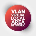 VLAN - Virtual Local Area Network acronym, technology concept background Royalty Free Stock Photo