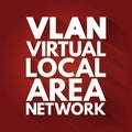 VLAN - Virtual Local Area Network acronym, technology concept background Royalty Free Stock Photo
