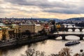 Prague river and charles bridge