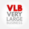 VLB - Very Large Business acronym, business concept background