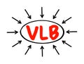 VLB - Very Large Business acronym text with arrows, business concept background