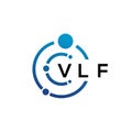 VLF letter technology logo design on white background. VLF creative initials letter IT logo concept. VLF letter design Royalty Free Stock Photo