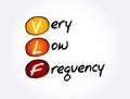 VLF - Very Low Frequency acronym, technology concept background Royalty Free Stock Photo