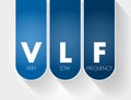VLF - Very Low Frequency acronym, technology concept background Royalty Free Stock Photo