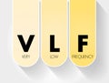 VLF - Very Low Frequency acronym, technology concept background Royalty Free Stock Photo