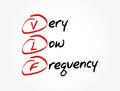 VLF - Very Low Frequency acronym, technology concept background Royalty Free Stock Photo