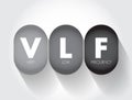 VLF - Very Low Frequency acronym, technology concept background Royalty Free Stock Photo