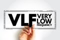 VLF - Very Low Frequency acronym text stamp, technology concept background Royalty Free Stock Photo