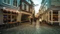 Vlissingen, Zeeland, Holland/Netherlands - November 2017: Pedestrians in the shopping street during Christmas