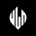 VLM circle letter logo design with circle and ellipse shape. VLM ellipse letters with typographic style. The three initials form a Royalty Free Stock Photo