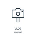 vlog icon vector from influencer collection. Thin line vlog outline icon vector illustration Royalty Free Stock Photo