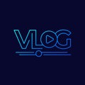 Vlog line logo on dark