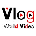 Vlog logo, flat style