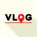 Vlog logo, flat style