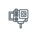 vlog vector icon isolated on white background. Outline, thin line vlog icon for website design and mobile, app development. Thin Royalty Free Stock Photo