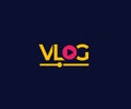 Vlog vector logo on dark