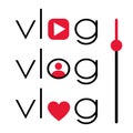 Vlog video blogging logo