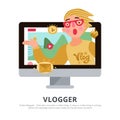 Vlogger Background Illustration