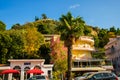 VLORA-VLORE, ALBANIA: View on Kuzum Baba hill, Vlora. Royalty Free Stock Photo