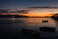 Vlore in Albania. Sunset over Adriatic and Ionian Sea