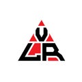 VLR triangle letter logo design with triangle shape. VLR triangle logo design monogram. VLR triangle vector logo template with red Royalty Free Stock Photo