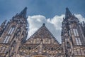 Vltava river and St.Vitus Cathedral in Prague Royalty Free Stock Photo