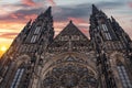 Vltava river and St.Vitus Cathedral in Prague Royalty Free Stock Photo