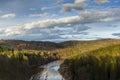 Vltava river from survey point. Late fall evening Royalty Free Stock Photo