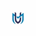 VM Logo Design Simple With Blue Color. MV Icon