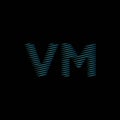 VM Monogram Lines Style Blue Light Vector