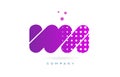 vm v m pink dots letter logo alphabet icon