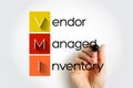 VMI Vendor Managed Inventory - supply chain agreement where the manufacturer takes control of the inventory management decisions