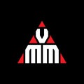 VMM triangle letter logo design with triangle shape. VMM triangle logo design monogram. VMM triangle vector logo template with red Royalty Free Stock Photo