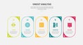 vmost analysis infographic outline style with 5 point template with creative round container with sharp edge for slide