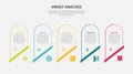 vmost analysis infographic outline style with 5 point template with creative table with slice header table round box with slice