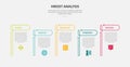 vmost analysis infographic outline style with 5 point template with open table with arrow header up and down for slide