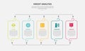 vmost analysis infographic outline style with 5 point template with round container box with line connection for slide