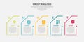 vmost analysis infographic outline style with 5 point template with skew rectangle box container with small arrow direction for