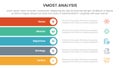 vmost analysis model framework infographic 5 point stage template with rectangle round stack vertical concept for slide