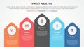 vmost analysis template infographic concept for slide presentation with vertical arrow top direction with 5 point list with flat Royalty Free Stock Photo