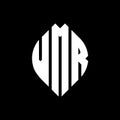 VMR circle letter logo design with circle and ellipse shape. VMR ellipse letters with typographic style. The three initials form a Royalty Free Stock Photo