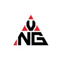 VNG triangle letter logo design with triangle shape. VNG triangle logo design monogram. VNG triangle vector logo template with red Royalty Free Stock Photo